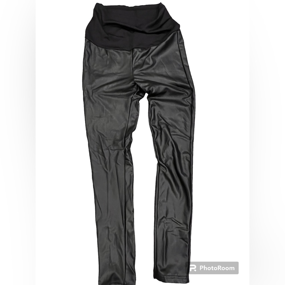 Preggo faux leather leggings! Worn once!